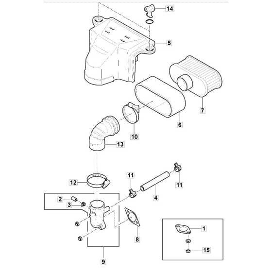 1638H Twin - 2019 - 2T2610683/M19 - Mountfield Ride On Mower Air Filter Diagram