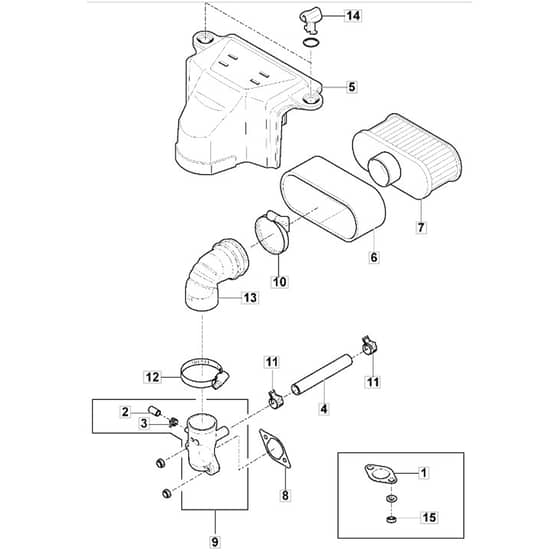 1638H Twin - 2020 - 2T2610683/M20 - Mountfield Ride On Mower Air Filter Diagram