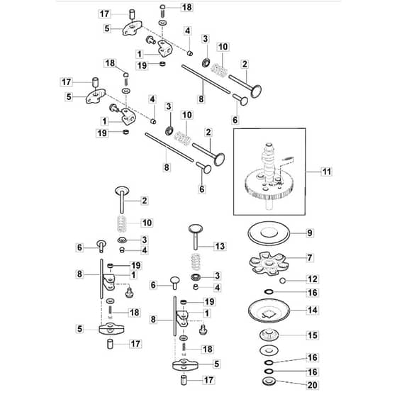 1638H Twin - 2020 - 2T2610683/M20 - Mountfield Ride On Mower Camshaft Diagram