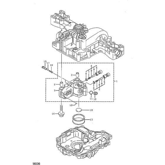 1640H - 2002 - 13-2654-12 - Mountfield Ride On Mower Center Case Diagram