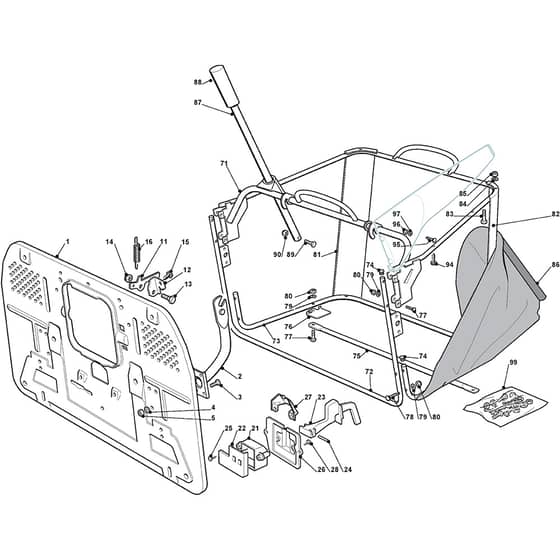 1640H - 2010 - 2T0930483/M10 - Mountfield Ride On Mower Grasscatcher Diagram