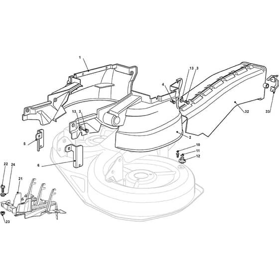 1640H - 2013-2020 - 2T1710483/M13 - Mountfield Ride On Mower Guards Diagram