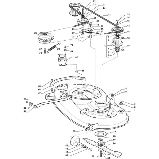 1643H-SD - 2019 - 2T1200683/M19 - Mountfield Ride On Mower Cutting Plate Diagram