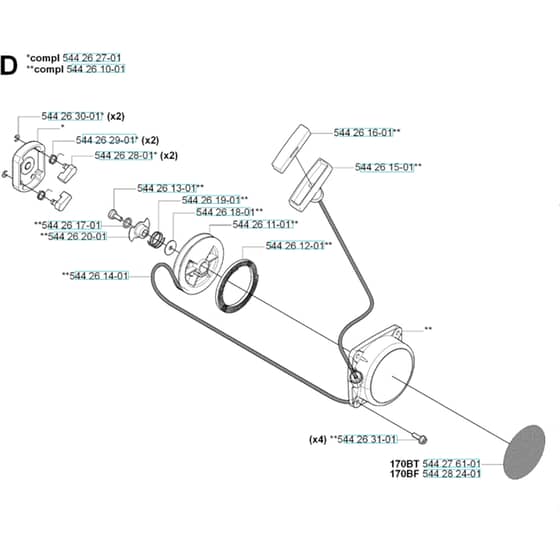 Husqvarna 170 BF - 20061000001-20084000000 Starter