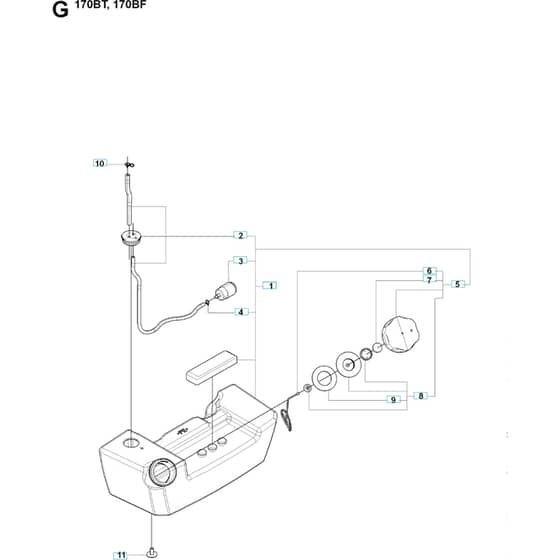 Husqvarna 170 BF - 20084000001-Current Fuel Tank