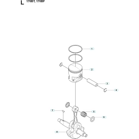 Husqvarna 170 BF - 20084000001-Current Piston & Crankshaft 2