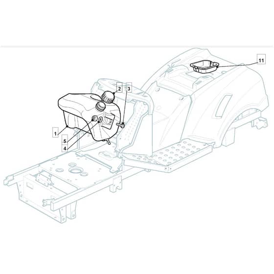 1736H Twin - 2020-2022 - 2T0440483/M20 - Mountfield Ride On Mower Fuel Tank Diagram
