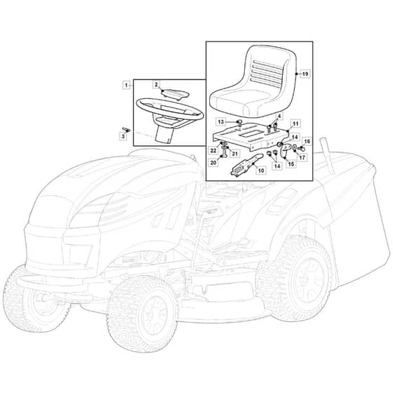1736H Twin - 2020-2022 - 2T0440483/M20 - Mountfield Ride On Mower Seat Diagram