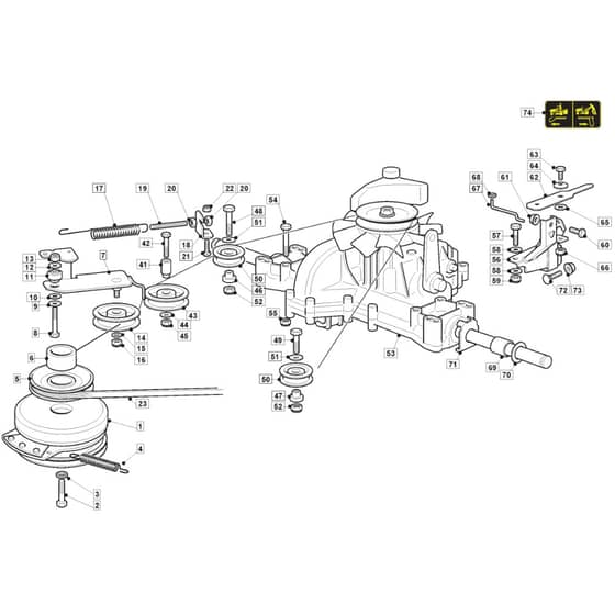 1736H Twin - 2020-2022 - 2T0440483/M20 - Mountfield Ride On Mower Transmission Diagram