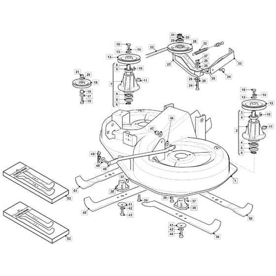 1736H Twin - 2022-2023 - 2T0785483/M22 - Mountfield Ride On Mower 92cm Deck Diagram