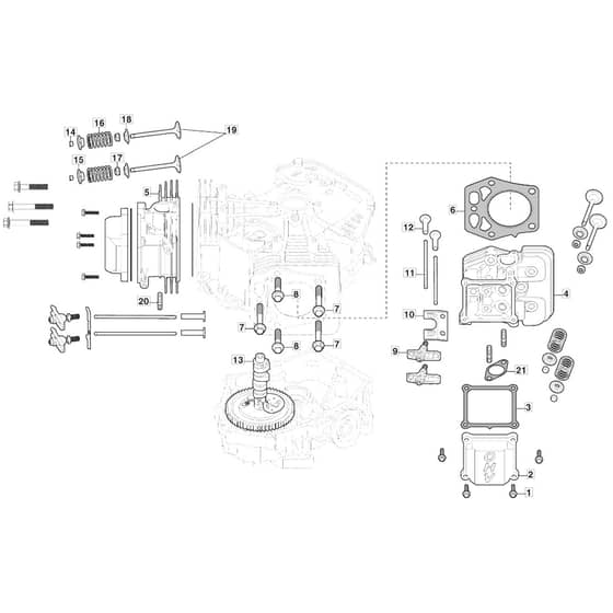 1736H Twin - 2022-2023 - 2T0785483/M22 - Mountfield Ride On Mower Cylinder Head Diagram