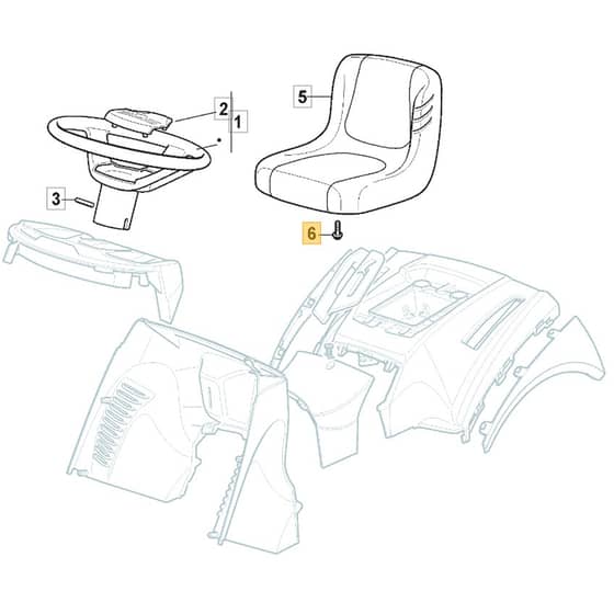 1736H Twin - 2022-2023 - 2T0785483/M22 - Mountfield Ride On Mower Seat Diagram