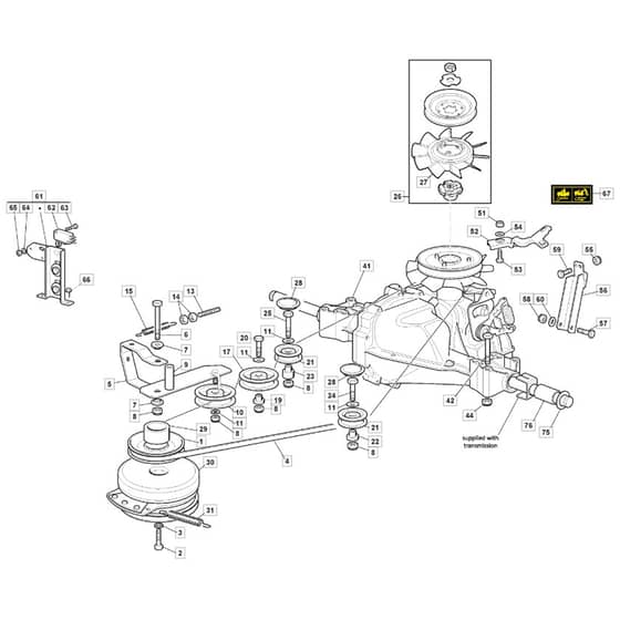1736H Twin - 2022-2023 - 2T0785483/M22 - Mountfield Ride On Mower Transmission Diagram