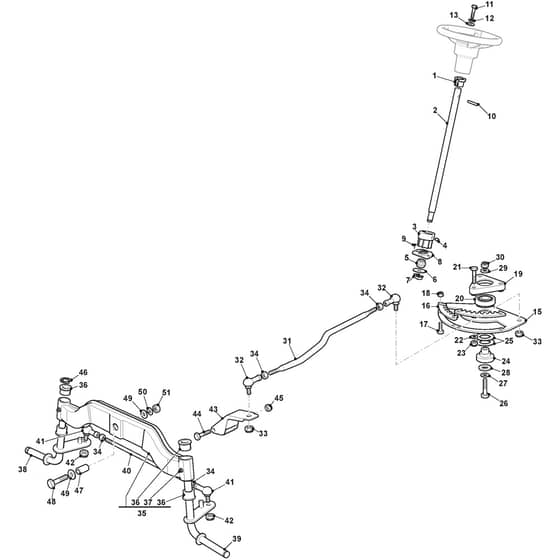 1738H - 2025 - 2T0830483/M25 - Mountfield Ride On Mower Steering Diagram