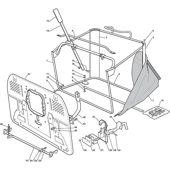 1740H - 2003 - 299941633/MOU - Mountfield Ride On Mower Grasscatcher Diagram