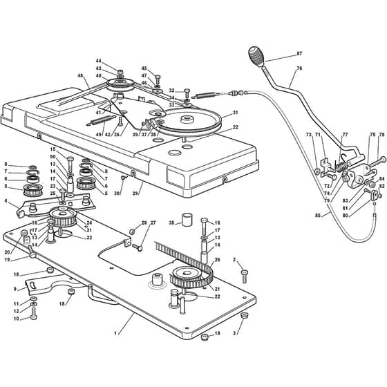 1740H - 2010 - 2T0930283/M10 - Mountfield Ride On Mower Engagement Diagram