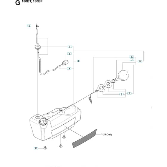 Husqvarna 180 BF - 20084000001-Current Fuel Tank