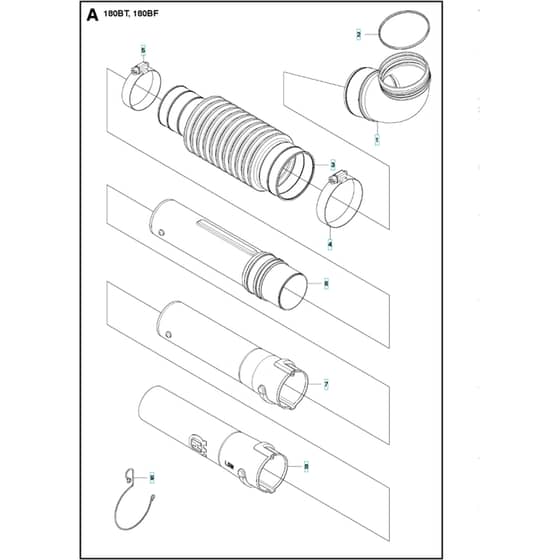Husqvarna 180 BT - 20084000001-Current Tube