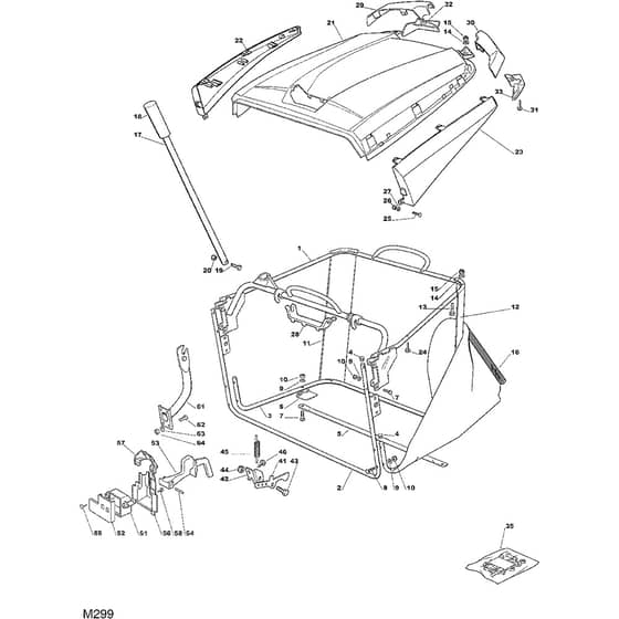 1840H - 2007 - 13-2681-12 - Mountfield Ride On Mower Grasscatcher Diagram