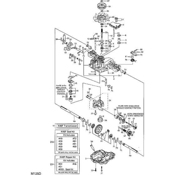 1840H - 2007 - 13-2681-12 - Mountfield Ride On Mower Kanzaki Transaxle K46F Diagram