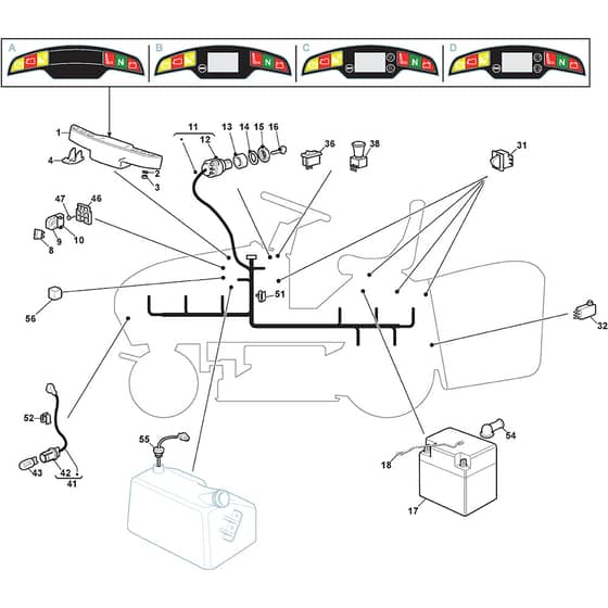 1840H - 2010 - 2T5662483/UM9 - Mountfield Ride On Mower Electric Equipment Diagram