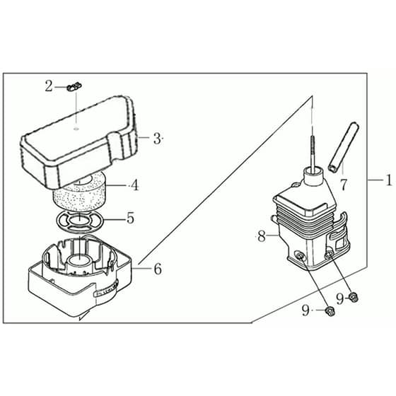195 S - Bertolini Tiller Air Filter Diagram
