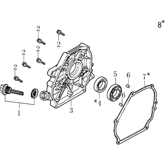 195 S - Bertolini Tiller Crankcase cover Diagram