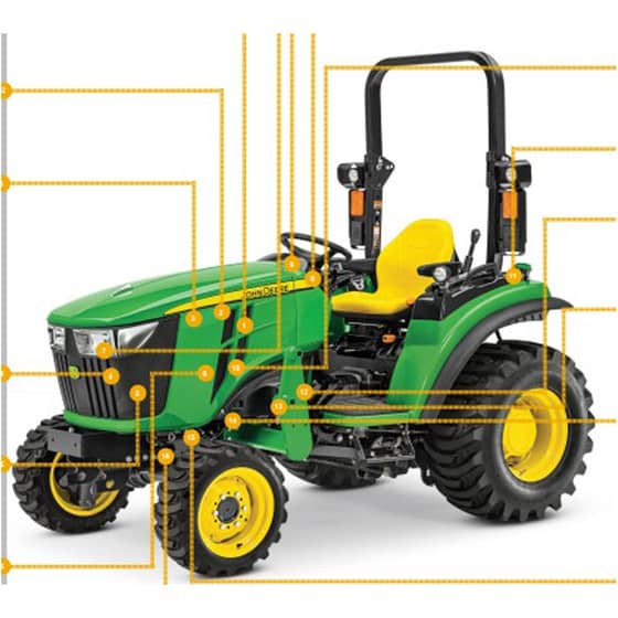 John Deere 2032R (NP100000- ) Compact Tractor - Quick Reference Guide