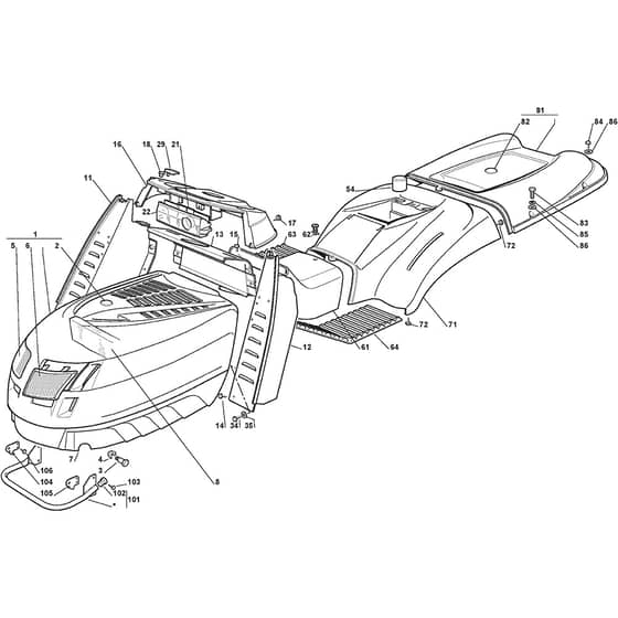 2040H - 2004-2005 - 299941933/MOU - Mountfield Ride On Mower Body Diagram