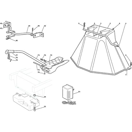 2040H Twin - 2013-2018 - 2T0951283/M13 - Mountfield Ride On Mower Options Diagram