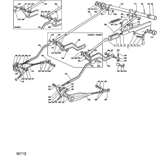 2048H - 2002 - 13-2655-12 - Mountfield Ride On Mower Deck Lifting Diagram