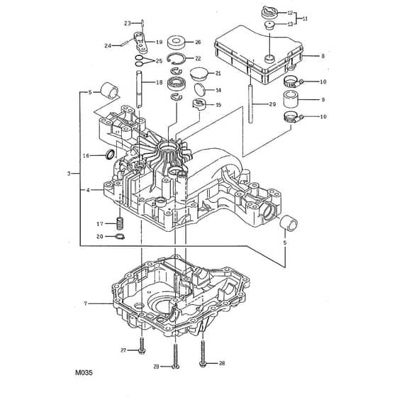 2048H - 2002 - 13-2655-12 - Mountfield Ride On Mower Transaxle Cover Diagram