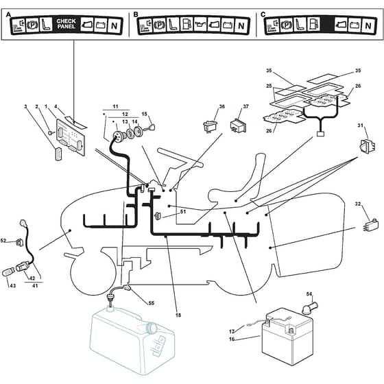 2048H - 2002-2004 - 299942033/MOU - Mountfield Ride On Mower Electric Equipment Diagram