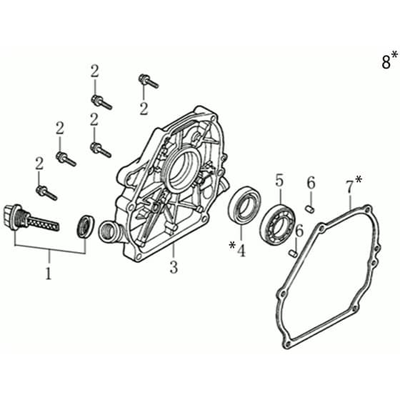 205 S - Bertolini Tiller Crankcase cover Diagram