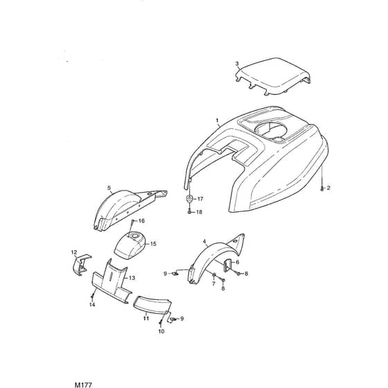 2105M - 2004 - 13-2715-94 - Mountfield Front Mower Bodywork Diagram