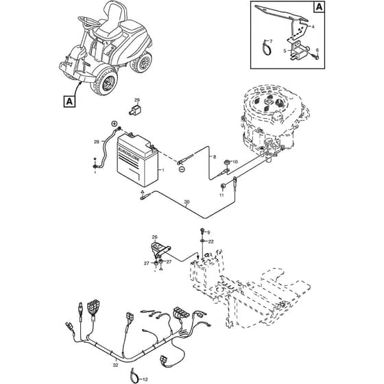 2105M - 2005 - 13-2715-95 - Mountfield Front Mower Electric Equipment Diagram