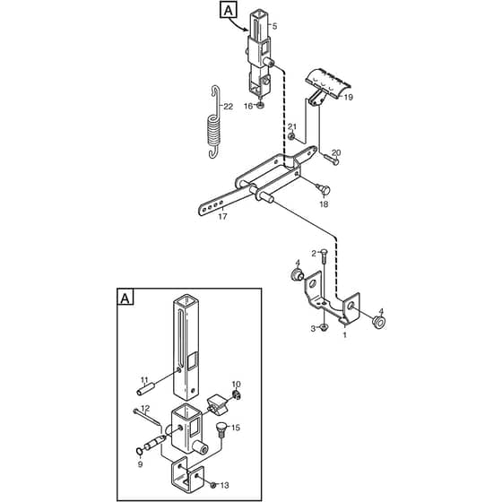 2105M - 2006 - 13-2715-96 - Mountfield Front Mower Lifting Device Diagram