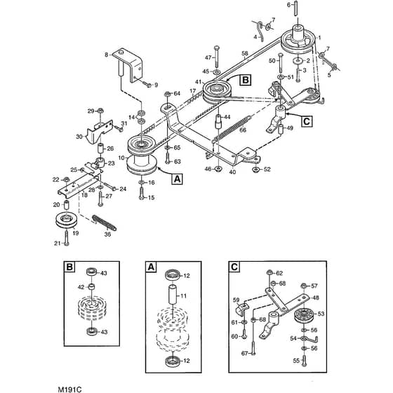 2105M - 2007 - 13-2715-97 - Mountfield Front Mower PTO (Power Take Off) Diagram