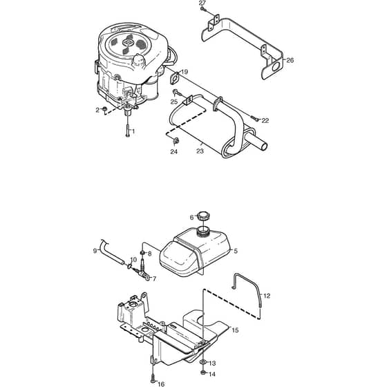 2105M - 2008 - 13-2715-98 - Mountfield Front Mower Engine Diagram