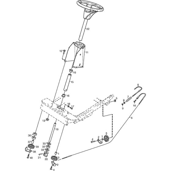 2125H - 2004 - 13-2716-94 - Mountfield Front Mower Steering Diagram