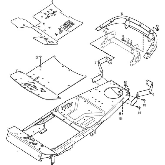 2125M - 2009 - 13-2705-99 - Mountfield Front Mower Frame Diagram