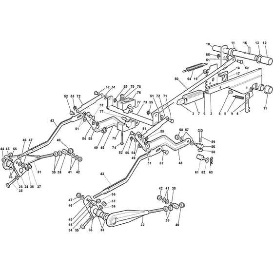 2240H - 2011-2013 - 2T0980283/M11 - Mountfield Ride On Mower Cutting plate lifting Diagram