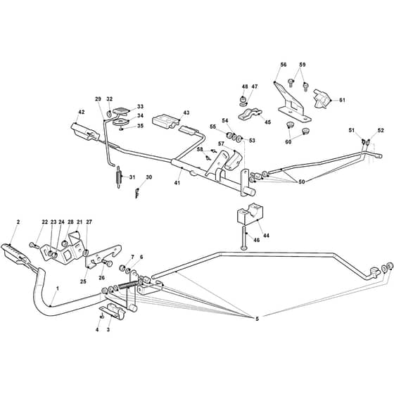 2240H Twin - 2021 - 2T0970483/M21 - Mountfield Ride On Mower Brake and Gearbox Controls Diagram