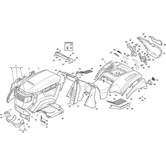 2243H-SD Twin - 2017-2020 - 2T1845283/M17 - Mountfield Ride On Mower Body Diagram