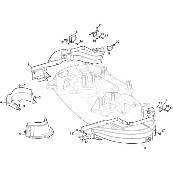 2243H-SD Twin - 2017-2020 - 2T1845283/M17 - Mountfield Ride On Mower Guards Diagram