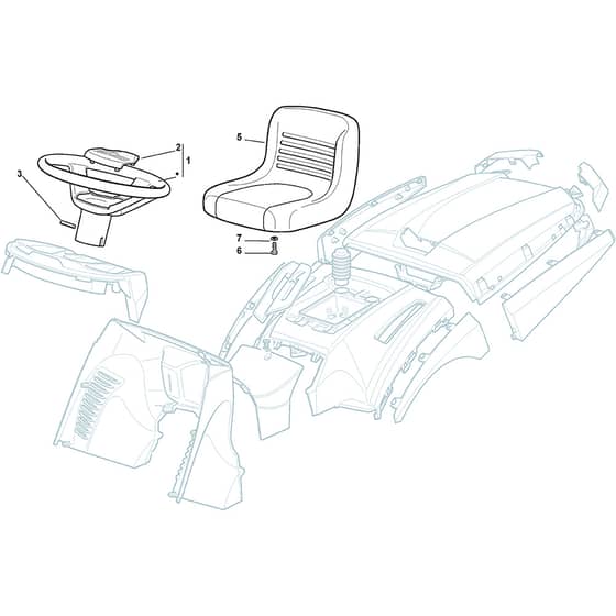 2248H - 2006 - 299942283/MO6 - Mountfield Ride On Mower Seat and Steering Wheel Diagram