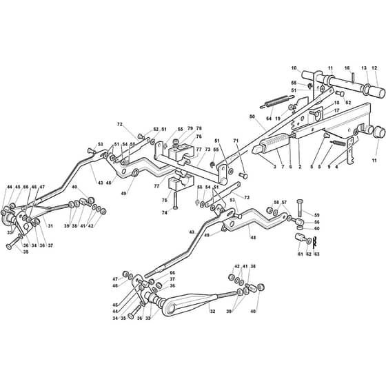 2248H - 2012 - 2T1310283/MFR - Mountfield Ride On Mower Cutting plate lifting Diagram