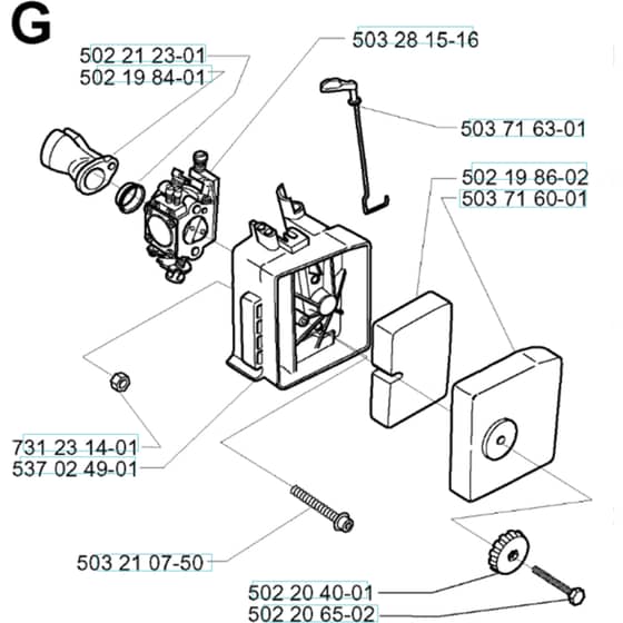 Husqvarna 225 B - X-SERIES 2001-Current - Carburetor / Air Filter