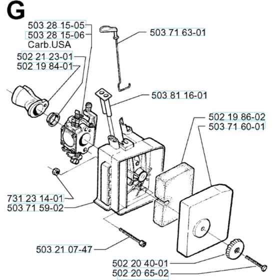 Husqvarna 225 HBV - 1996-1997 - Carburetor / Air Filter