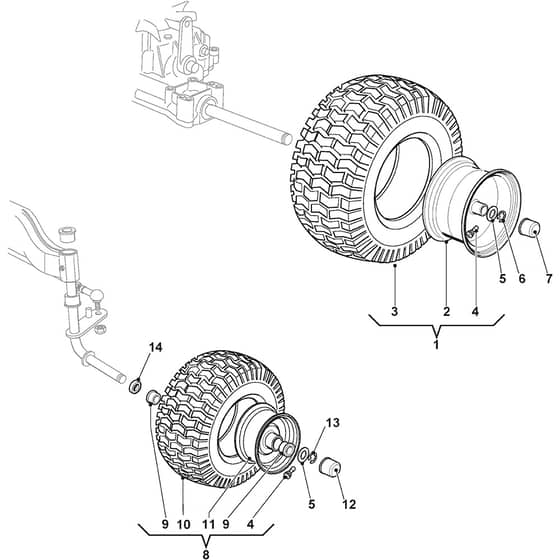 2446H-SD Twin - 2017-2018 - 2T1945283/M17 - Mountfield Ride On Mower Wheels Diagram